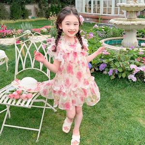 女童连衣裙夏季一两三岁女孩宝宝夏装儿童公主裙子礼服洋气玫瑰花