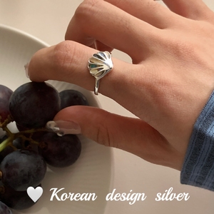 SINSE韩代 七彩贝壳戒指女S925纯银小众设计开口指环时尚个性趣味