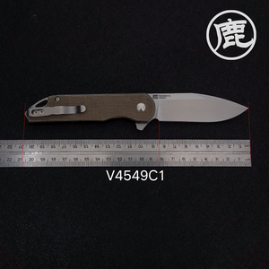 KIZER凯泽V4549 AssassinXL便携154CM刃.米卡塔柄户外露营折叠刀