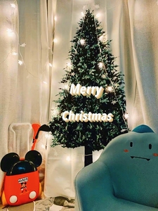 圣诞节日欧美ins星星串灯DIY松树背景挂布窗帘家居装饰品儿童礼物