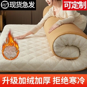 床垫软垫羊羔绒加绒加厚家用冬季保暖牛奶绒单双人榻榻米地铺垫褥