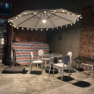 户外遮阳伞网红广告咖啡厅2米中柱伞带灯logo民宿商用太阳伞餐厅