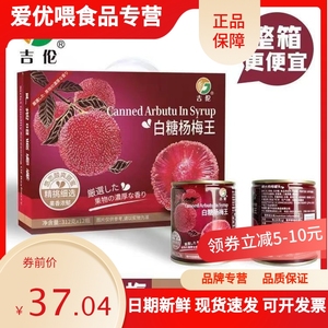 吉伦糖水杨梅罐头312g应季新鲜水果杨梅甜品休闲零食整箱礼盒促销