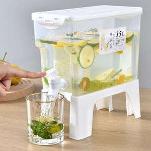 特百惠适用家用冷水桶带龙头水果茶壶冰水冷饮桶塑料放冰箱果汁柠