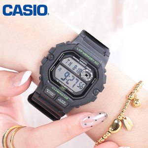 CASIO卡西欧 WS-1400H-1A经典复古小方块学生运动电子手表男女款