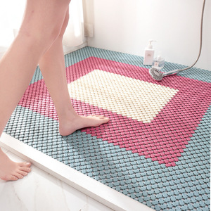新款TPE满铺浴室拼接地垫 DIY家居卫生间淋浴房洗澡隔水防滑脚垫
