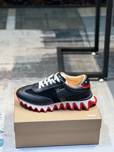 代购ChristianLouboutin/CL路铂廷男女鞋情侣款鲨鱼齿厚底板鞋子