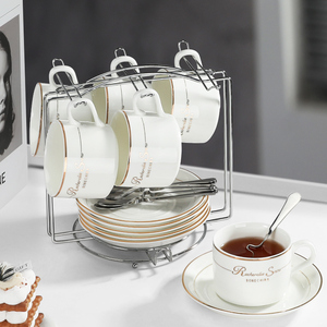 欧式咖啡杯套装家用简约陶瓷马克杯小奢华咖啡杯碟勺下午茶杯水杯