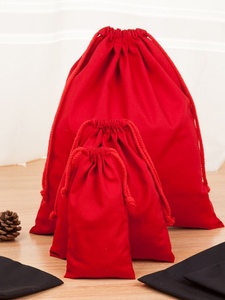 包包内衬布袋加厚红色黑色帆布束口袋旅行衣物整理抽绳饰品收纳袋