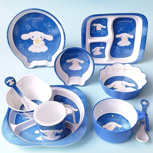 五和大耳狗儿童餐盘食品级宝宝碗4-6岁女 幼儿园吃饭饭碗专用餐具