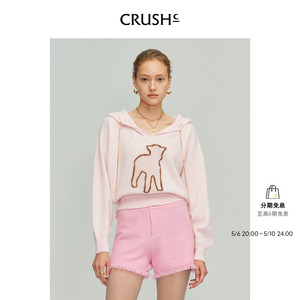 CRUSH Collection2024年早春新款流行时髦针织休闲套头毛绒卫衣女