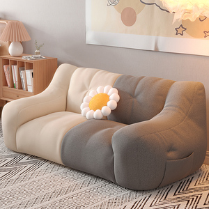 宜家沙发客厅简约现代单双人懒人沙发床两用小户型布艺沙发椅子
