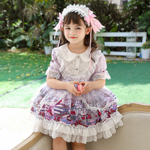 女童蓬蓬纱连衣裙2022夏季新款儿童Lolita洋装短袖洛丽塔公主裙子