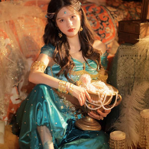 印度茉莉公主敦煌沙漠旅拍异域风情西域舞姬演出服楼兰古装影楼裙