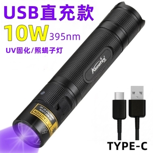 10W超亮紫光灯395nm紫光灯紫外线手电筒UV无影胶固化灯SV005