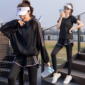 跑步运动健身房瑜伽服套装女晨跑秋冬季新款专业速干衣高级感大码