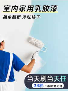 白色内墙乳胶漆墙漆刷墙家用粉刷自刷墙面漆黑色油漆室内涂料小桶