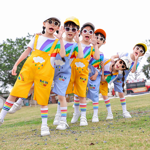 六一儿童演出服幼儿园背带裤表演服装小学生毕业照可爱写真舞蹈服