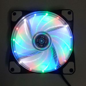 12CM五彩LED台式电脑机箱风扇12025强风炫酷彩光散热器