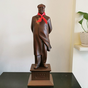 毛主席铜像 纯铜全身风衣背手站像摆像毛泽东办公室客厅雕塑摆件