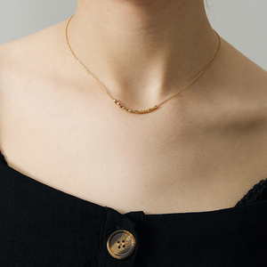 LARAINE+YIN特色个性首饰方块钛钢项链女小众颈链简约