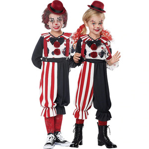 六一万圣节男女儿童化妆舞cos小丑服装魔术表演套装小丑表演服