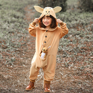 圣诞新年男女儿童袋鼠动物扮演服六一可爱小袋鼠连体衣表演出服装