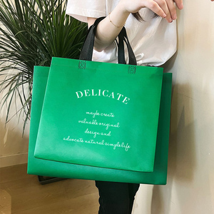 装衣服绿色无纺布服装店手提袋批发定制定做女装网红购物包装袋子
