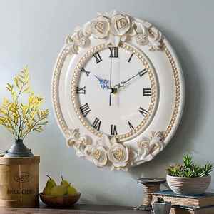 欧式挂钟客厅创意艺术时钟家用美容院店铺装饰树脂钟表石英钟