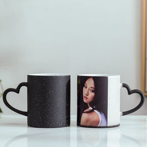 马克杯水杯子茶杯加热变色杯diy定制可印照片男女情侣个人杯陶瓷