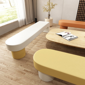 北欧客厅创意双人沙发凳轻奢卧室牀边长条凳异形靠墙休息长凳餐椅