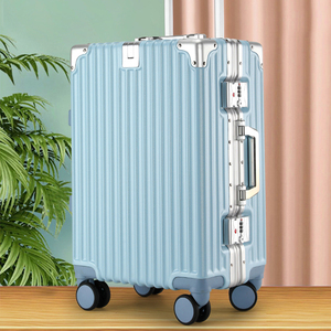 丹尼袋鼠行李箱铝框拉杆箱女新款男旅行箱万向轮登机耐用蓝色皮箱