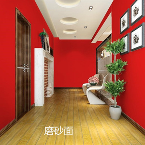 PVC自粘植绒纯色墙纸 贴纸壁纸背景布家具翻新不干胶背胶绒面红色