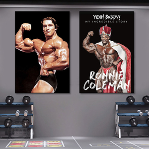 健身房装饰画罗尼库尔曼健美海报挂画施瓦辛格肌肉男俱乐部壁画