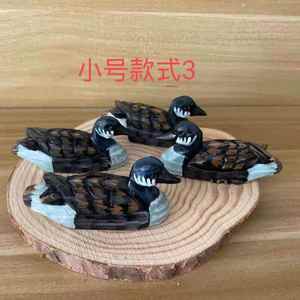 四只木质鸭子摆件原木雕刻木鸭子风水摆件家居卧室客厅大师指点催
