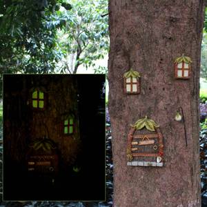 跨境树脂树叶门窗荧意微景观大树装创饰树光挂庭院装饰HG-F0186品
