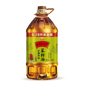 金龙鱼外婆乡小榨菜籽油菜油巴蜀风味6.28L/桶 非转压榨