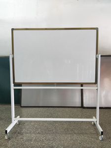 磁性白板翻转移动不锈钢支架式教学黑绿板办公车间展示公告栏看板
