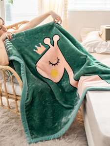 双层加厚法兰绒毛毯儿童盖毯卡通小被子拉舍尔办公室午睡毯沙发毯