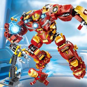 机甲反浩克玩具拼装积木钢铁侠复仇联盟者机器人益智礼物超级英雄