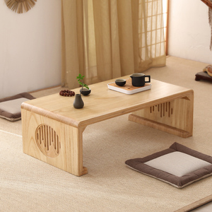 新中式榻榻米小茶几飘窗桌子日式禅意茶桌实木炕桌家用矮桌子坐地