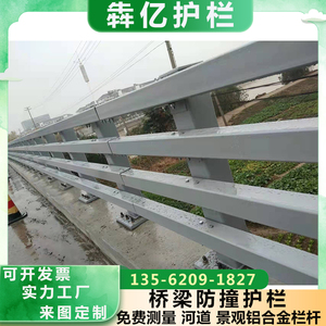 q235桥梁防撞护栏河道景观灯光碳钢铸铁立柱白钢铝合金高架桥栏杆