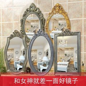 欧式复古浴室壁挂镜美容镜纹绣化妆镜卫生间镜子幼儿园酒店装饰镜