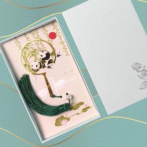 可爱熊猫金属书签礼盒装国风中秋节四川成都文创纪念品生日礼物