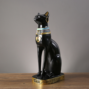 埃及猫招财猫中古摆件客厅玄关家居桌面书房复古装饰品创意摆设