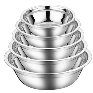 【五件调料盆】加厚不锈钢盆可电磁炉加热碗盘汤盆圆盘菜碟饭盆汤