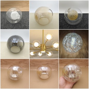 魔豆分子透明琥珀色圆球双孔g9球中球diy-创意吊玻璃灯罩外壳配件