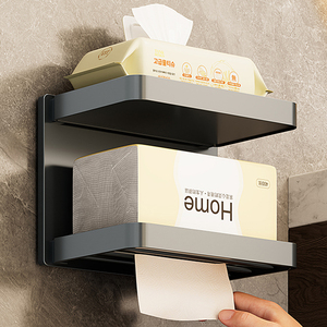 简约卫生间塑料纸巾架子厕所抽纸放手机壁挂免打孔浴室卷纸置物架