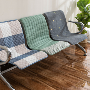 纯棉四季通用不锈钢连排椅沙发垫公共候诊铁椅座垫套坐垫靠背一体
