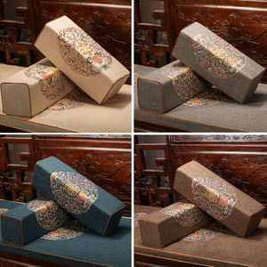 中式红木沙发坐垫扶手枕中国风刺绣抱枕靠垫长方形实木家具靠背枕